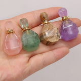 Natural Stone Perfume Bottle Pendant DIY Necklace