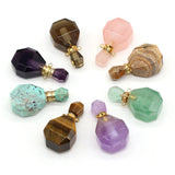 Natural Stone Perfume Bottle Pendant DIY Necklace