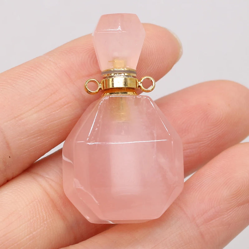 Natural Stone Perfume Bottle Pendant DIY Necklace