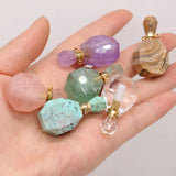 Natural Stone Perfume Bottle Pendant DIY Necklace