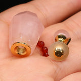 Rose Quartz Perfume Bottle Pendant DIY Jewelry