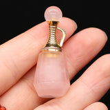 Rose Quartz Perfume Bottle Pendant DIY Jewelry