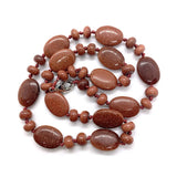 Tiger Eye Stone Necklace 18 Inches Egg-shaped Beads