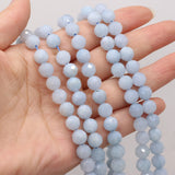 Sapphire Round Faceted Beads 8mm Natural Stone Semi-precious for DIY Necklace