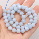 Sapphire Round Faceted Beads 8mm Natural Stone Semi-precious for DIY Necklace
