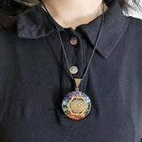 7 Chakra Crushed Stone Pendant Yoga Necklace