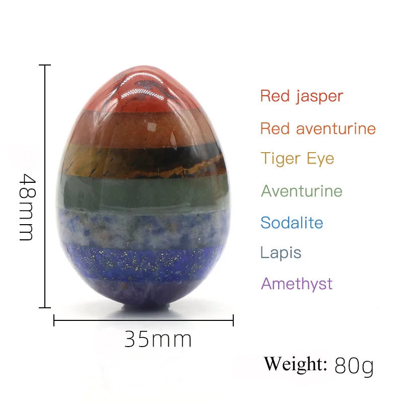 7 Chakra Reiki Gemstone Egg Landscape Decor for Jewelry Making