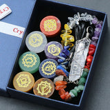 Natural Stone Chakra Yoga Bracelet with Crystal Pendant