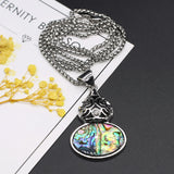 Green Aventurine Gourd Pendant Necklace Metal Chain