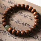 Natural Stone Hetian Jade Bracelet Wooden Bead Ornaments Men Jewelry