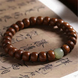 Natural Stone Hetian Jade Bracelet Wooden Bead Ornaments Men Jewelry