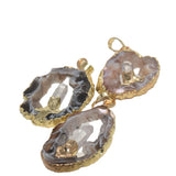 Natural Stone Slice Geode Druzy Pendant for Women Jewelry Making