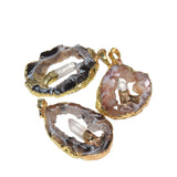 Natural Stone Slice Geode Druzy Pendant for Women Jewelry Making