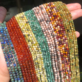 Green Chalcedony Jade Beads 2-4mm Round Faceted Loose Seed Stones