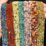Green Chalcedony Jade Beads 2-4mm Round Faceted Loose Seed Stones