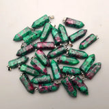 Natural Stone Crystal Pillar Pendants for Jewelry Making 50pcs/lot
