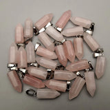 Natural Stone Crystal Pillar Pendants for Jewelry Making 50pcs/lot