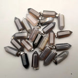 Natural Stone Crystal Pillar Pendants for Jewelry Making 50pcs/lot