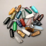 Natural Stone Crystal Pillar Pendants for Jewelry Making 50pcs/lot