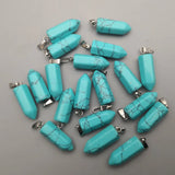 Natural Stone Crystal Pillar Pendants for Jewelry Making 50pcs/lot