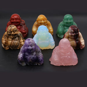 Natural Stone Small Decoration Happy Maitreya Buddha Ornament