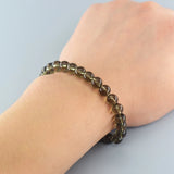 Natural Stone Smoky Quartz Beads Bracelet Tea Brown Crystal Healing Energy