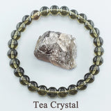 Natural Stone Smoky Quartz Beads Bracelet Tea Brown Crystal Healing Energy