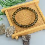 Natural Stone Smoky Quartz Beads Bracelet Tea Brown Crystal Healing Energy