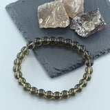 Natural Stone Smoky Quartz Beads Bracelet Tea Brown Crystal Healing Energy