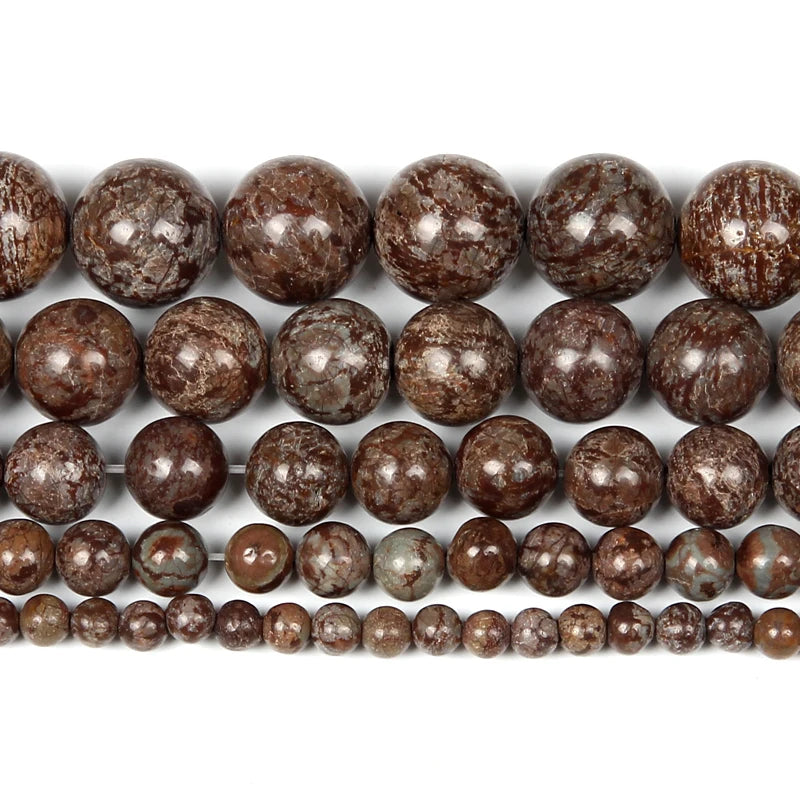 Smooth Brown Alabaster Round Beads for Jewelry Making 4-12MM