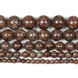 Smooth Brown Alabaster Round Beads for Jewelry Making 4-12MM
