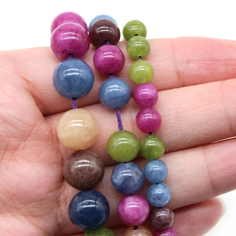 Colorful Tourmaline Round Loose Beads For DIY Jewelry Making