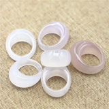 Smooth Agate Engagement Wite Ring Set for Women Men Bands
