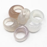 Smooth Agate Engagement Wite Ring Set for Women Men Bands