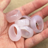 Smooth Agate Engagement Wite Ring Set for Women Men Bands