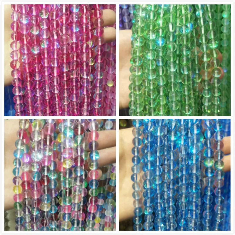 Crystal Glass Round Beads 6-12MM for Jewelry Making DIY