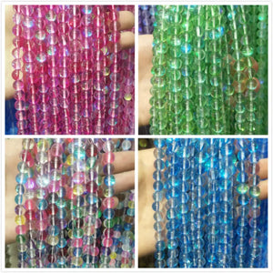 Crystal Glass Round Beads 6-12MM for Jewelry Making DIY
