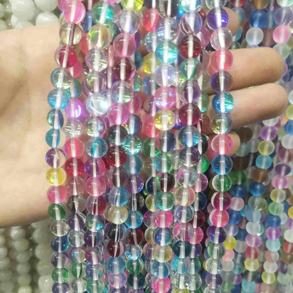 Crystal Glass Round Beads 6-12MM for Jewelry Making DIY