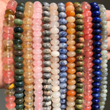 Natural Stone Rondelle Beads Matte Jaspers Amethyst Spacer Bracelets