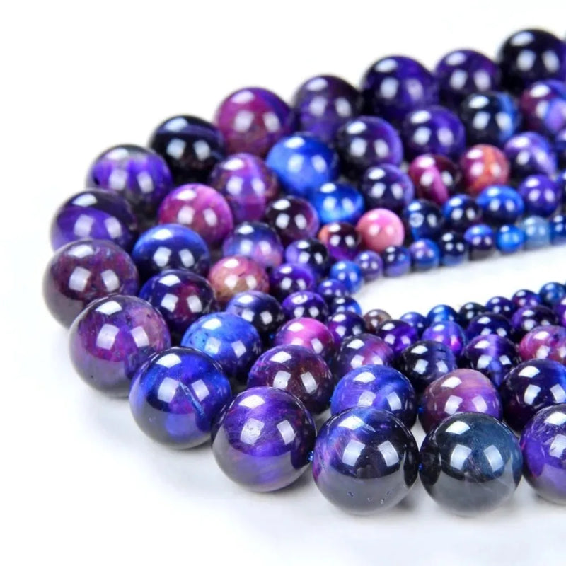 Multicolor Tiger Eye Agate Round Beads for Jewelry Making DIY