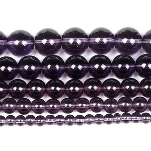 Purple Glass Charm Round Loose Beads for Jewelry Making 4-12MM