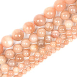Smooth Sun Stone Charm Gem Round Loose Beads for Jewelry Making DIY Strand