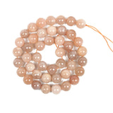 Smooth Sun Stone Charm Gem Round Loose Beads for Jewelry Making DIY Strand