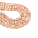 Smooth Sun Stone Charm Gem Round Loose Beads for Jewelry Making DIY Strand