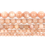 Smooth Sun Stone Charm Gem Round Loose Beads for Jewelry Making DIY Strand