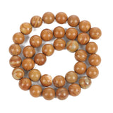 Smooth Wood Veins Round Beads for Jewelry Making 4/6/8/10/12 MM