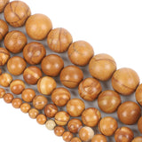 Smooth Wood Veins Round Beads for Jewelry Making 4/6/8/10/12 MM