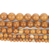 Smooth Wood Veins Round Beads for Jewelry Making 4/6/8/10/12 MM