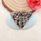 Natural Stone Snow Flake Amazonite Intarsia Earrings