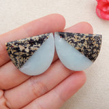 Natural Stone Snow Flake Amazonite Intarsia Earrings